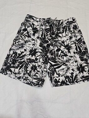 George Men's M Floral Swim Trunks Board Shorts 3 Pocket